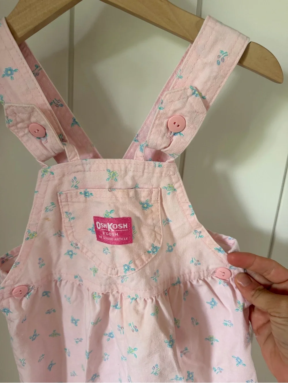 Vintage OshKosh B'gosh Pink Floral Overalls